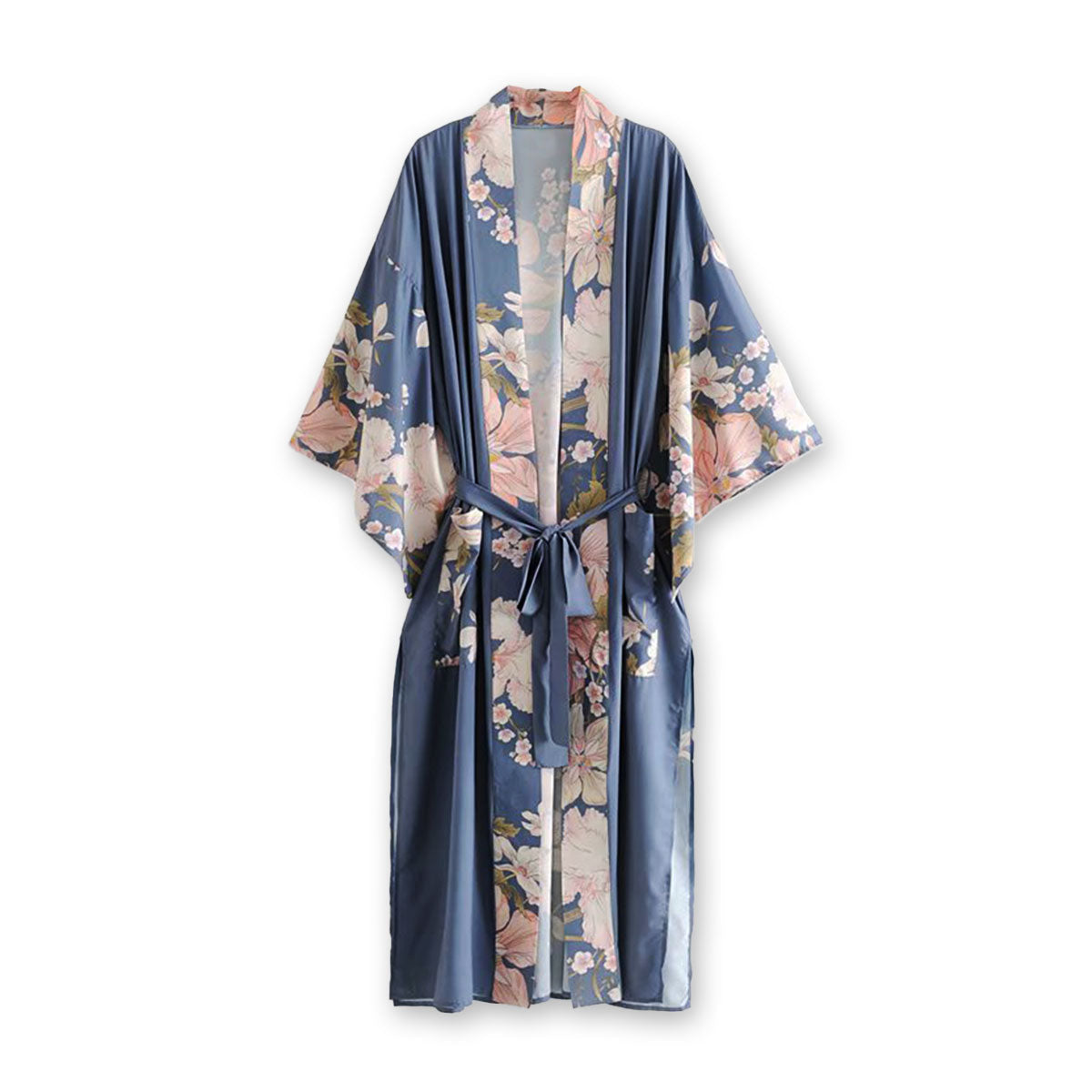 Twilight Blue Peacock Boho Maxi Robe
