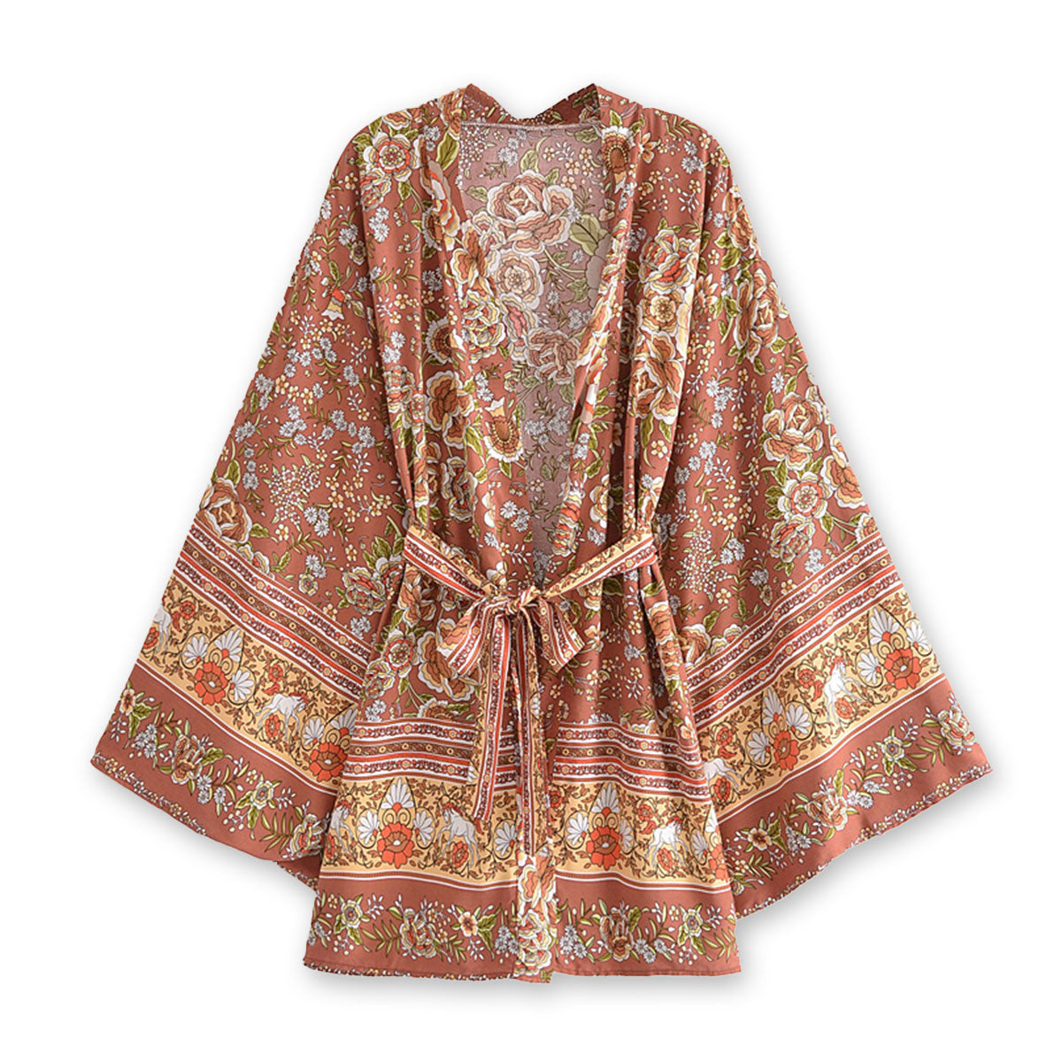 Sienna Rose Pony Boho Floral Print Short Robe