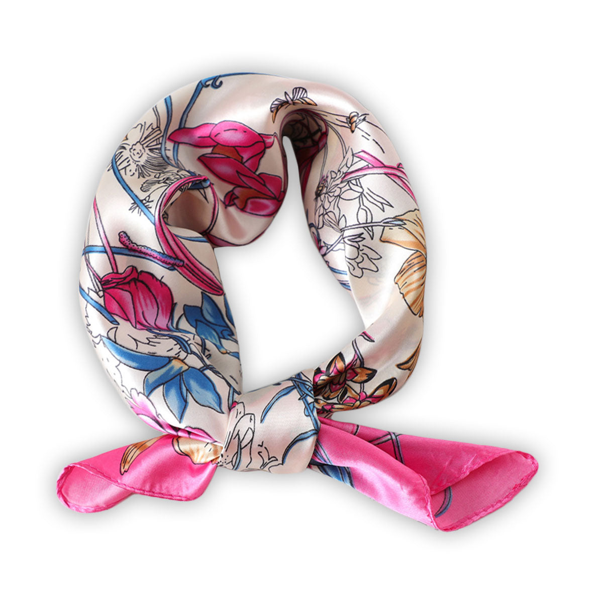 Hot Pink Floral Boho Scarf
