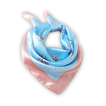Cerulean Blue Floral Boho Scarf