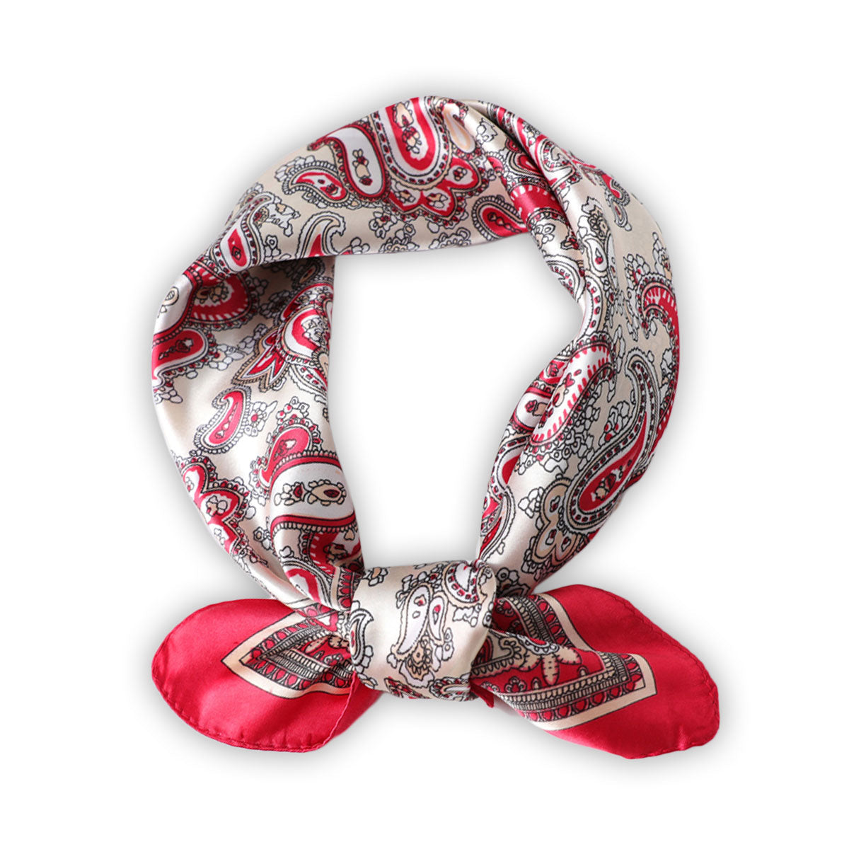 Crimson Red Paisley Boho Scarf