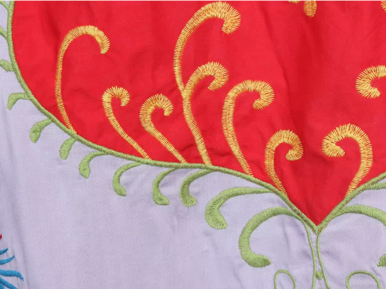 Lavender Heart Floral Embroidered Maxi Dress