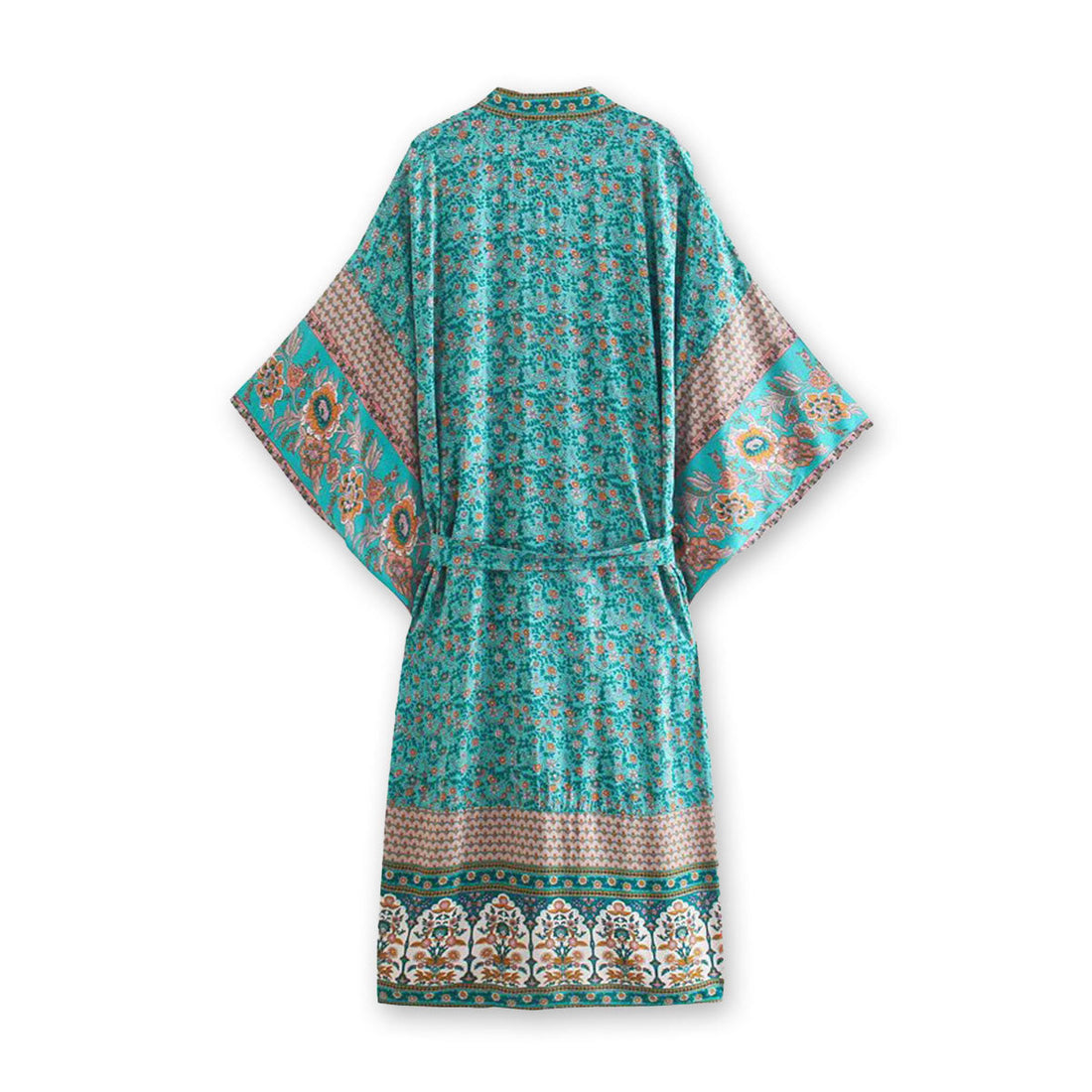 Rivulet Green Boho Floral Print Midi Robe