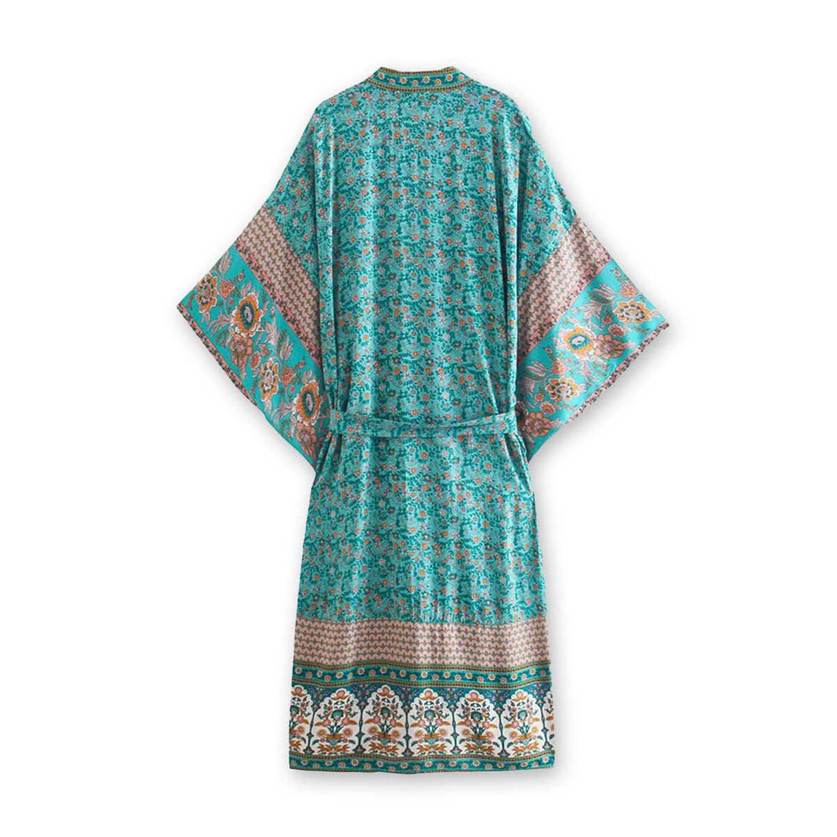 Rivulet Green Boho Floral Print Midi Robe