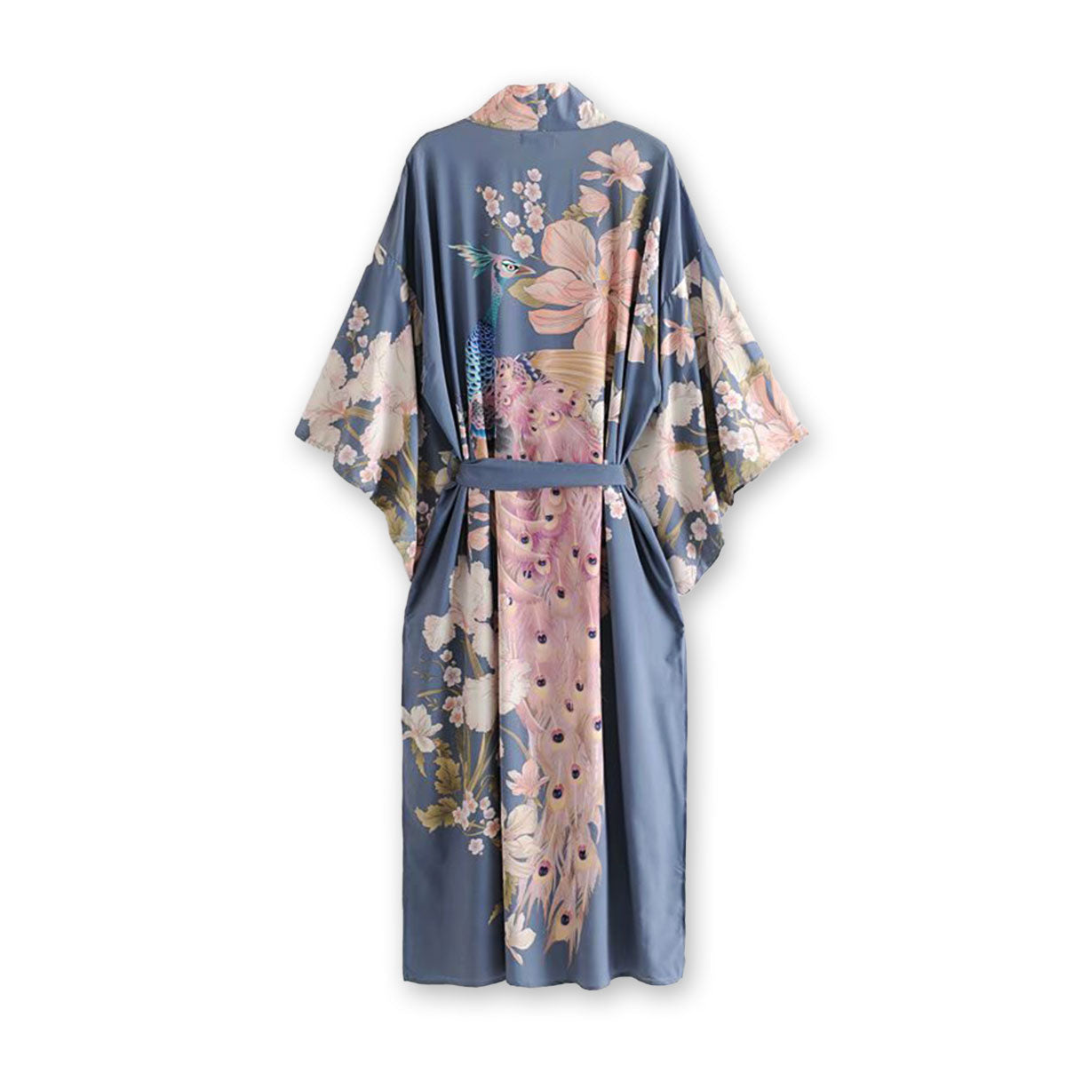 Twilight Blue Peacock Boho Maxi Robe