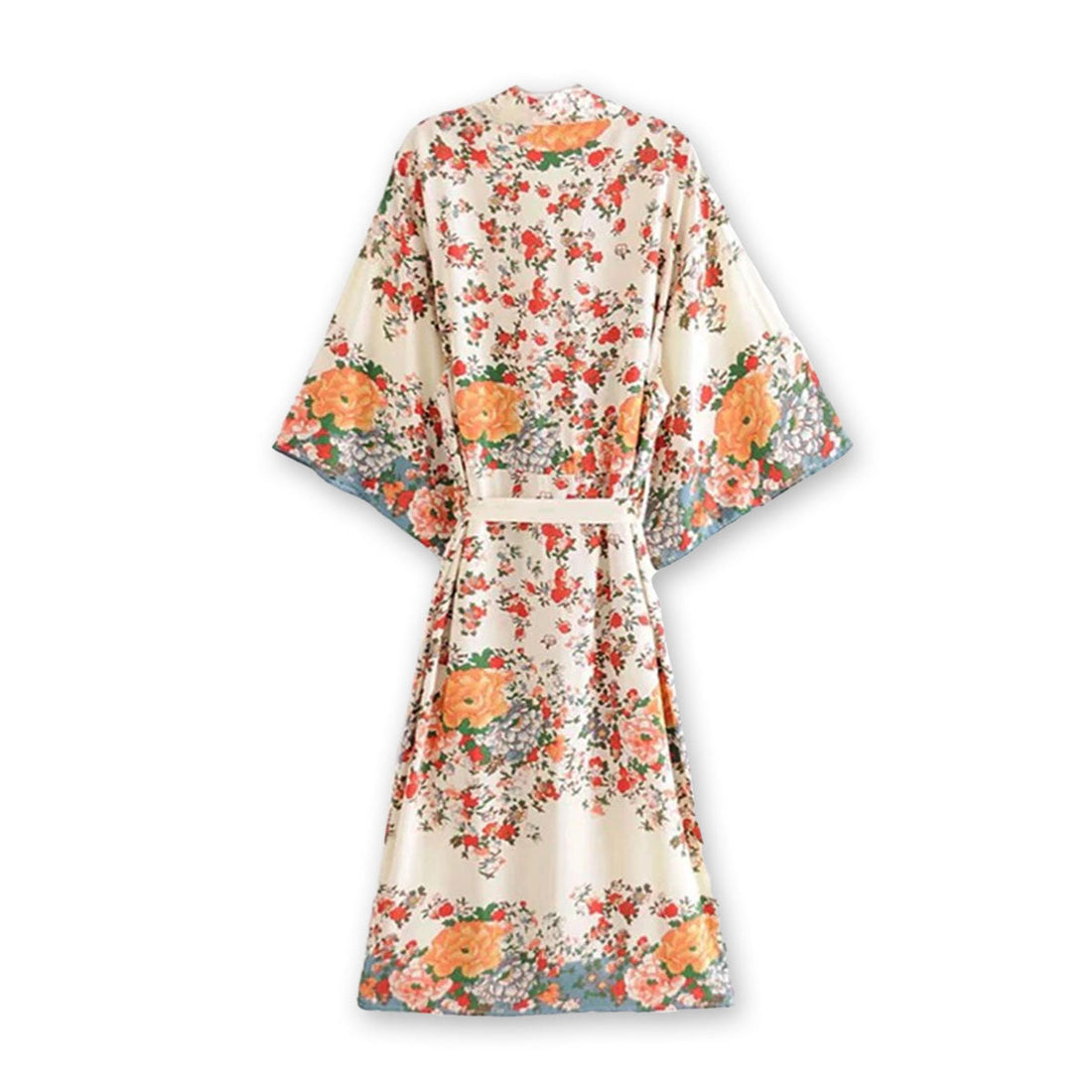 Wedding White Boho Floral Print Maxi Robe