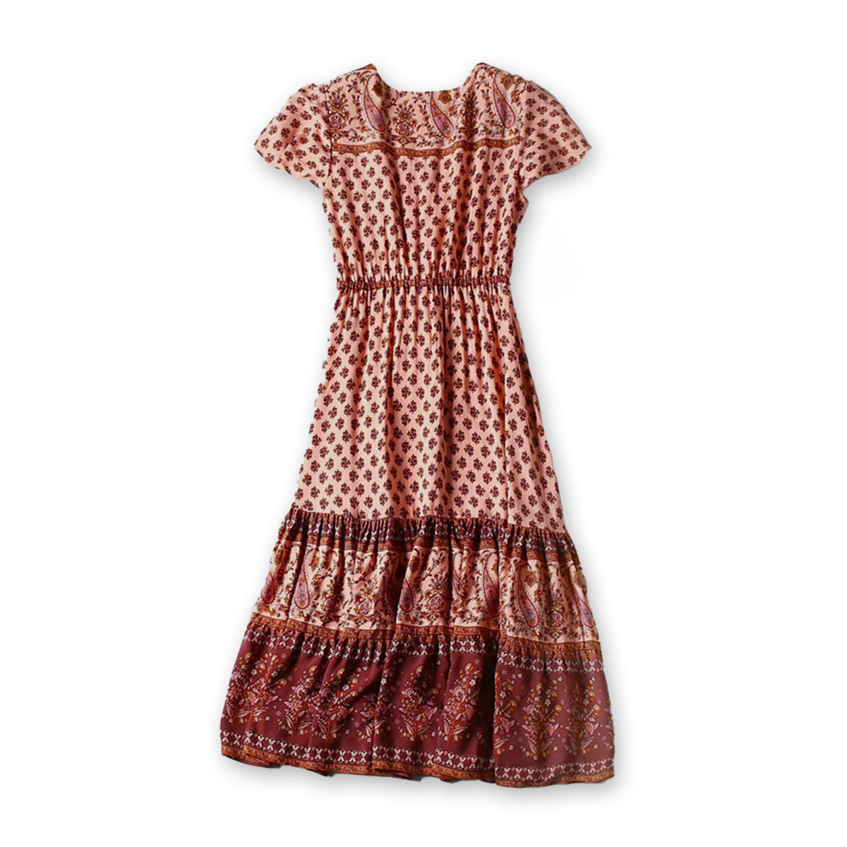 Siesta Rose Boho Floral Print Midi Dress