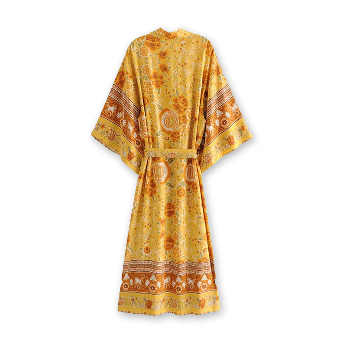 Golden Yellow Horse Boho Maxi Robe