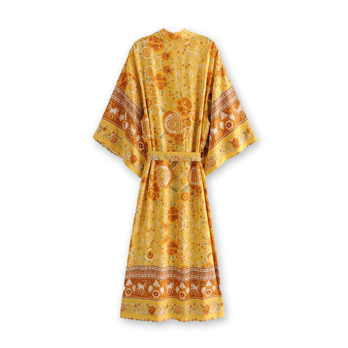 Golden Yellow Horse Boho Maxi Robe