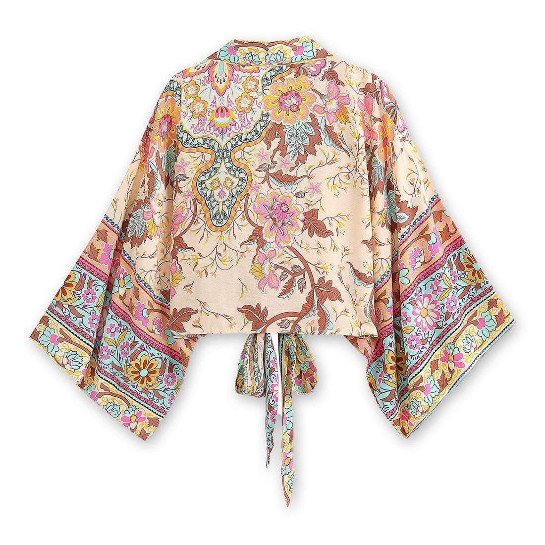 Peony Pink Boho Floral Print Crop Top