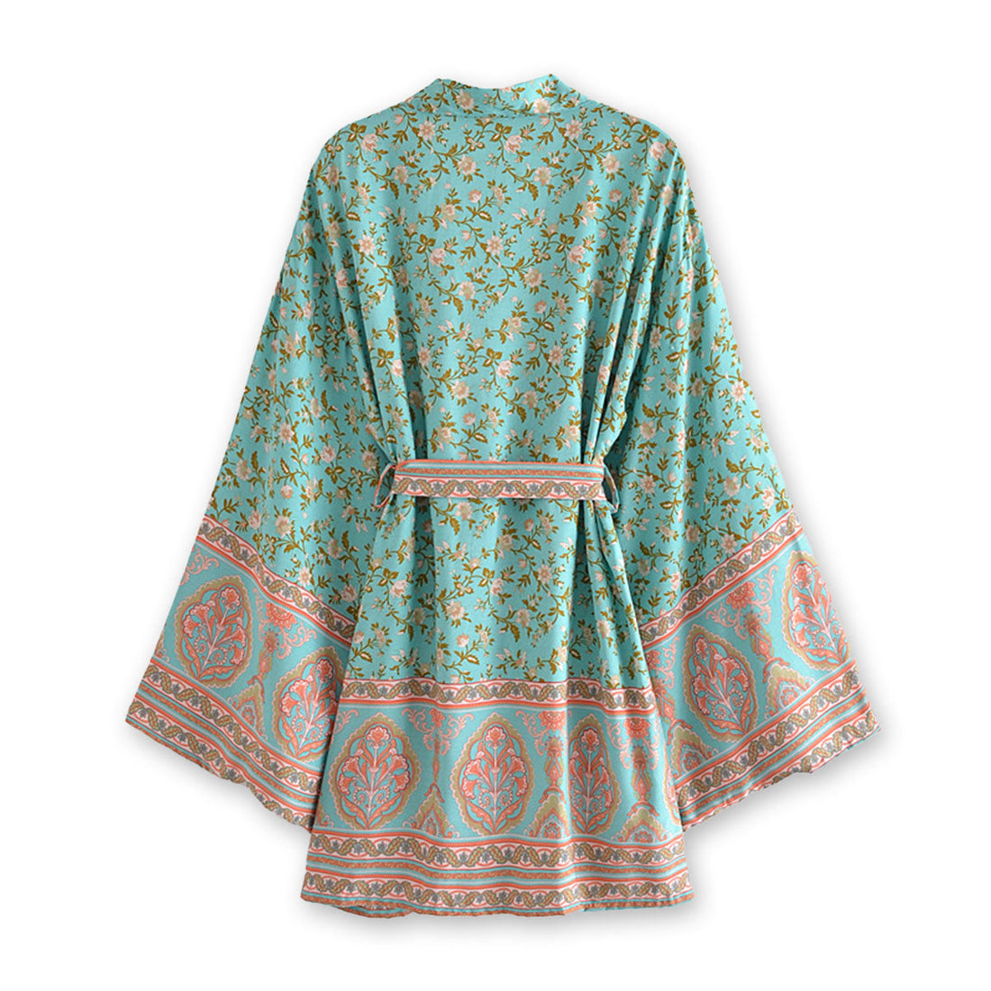 Senora Rose Boho Floral Print Short Robe