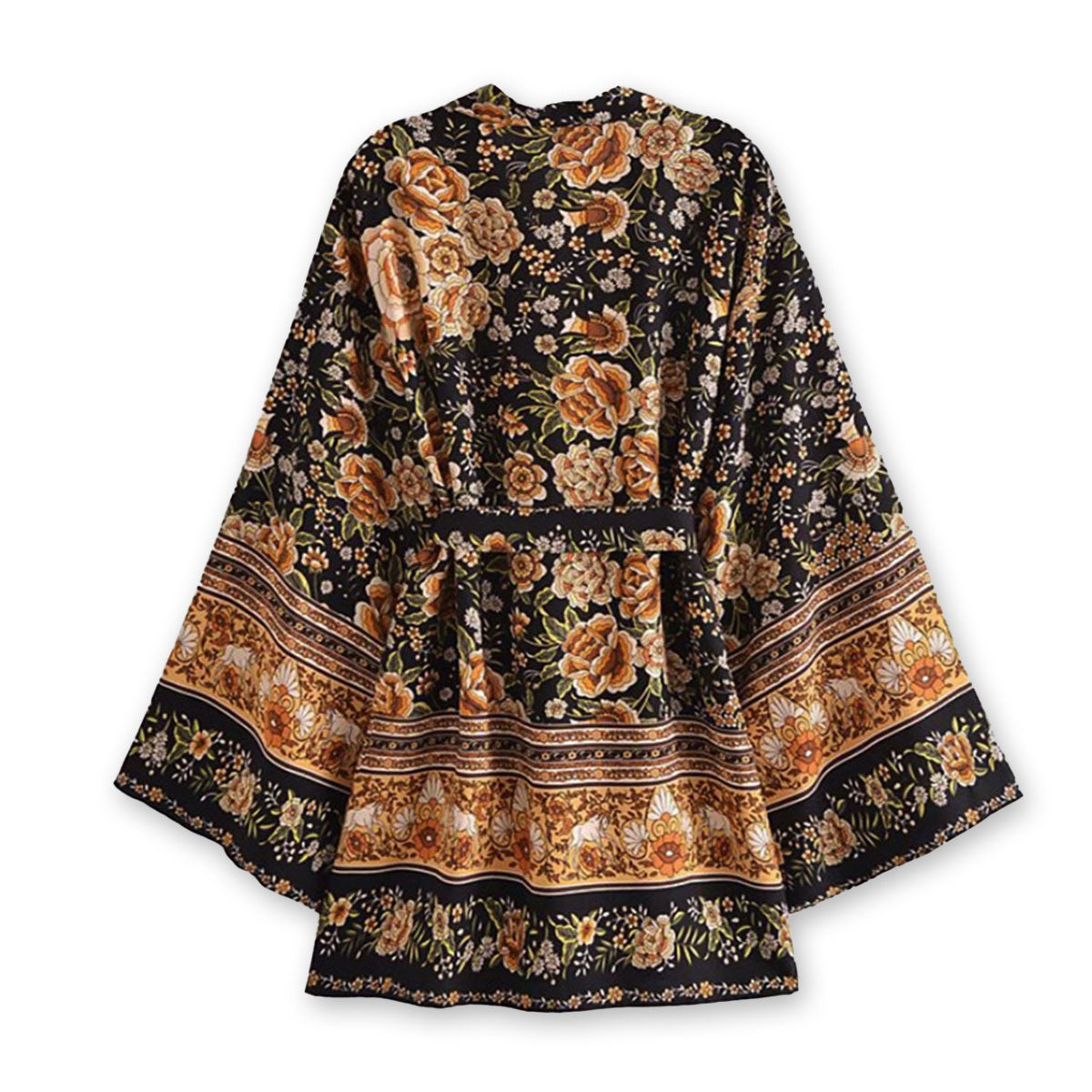 Midnight Pony Boho Floral Print Short Robe