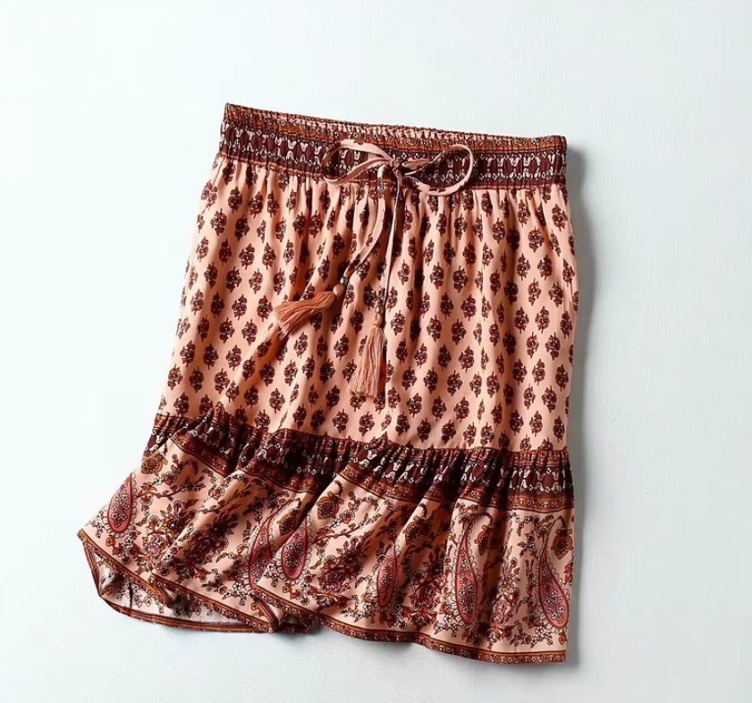 Rose Dunes Floral Print Mini Skirt