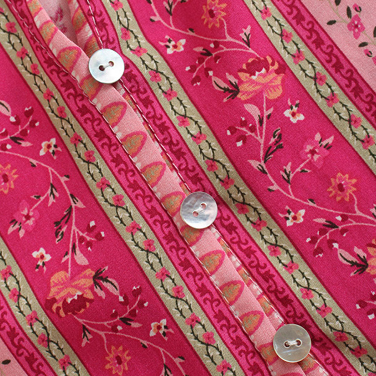 Rosebay Pink Boho Floral Print Long Sleeve Blouse