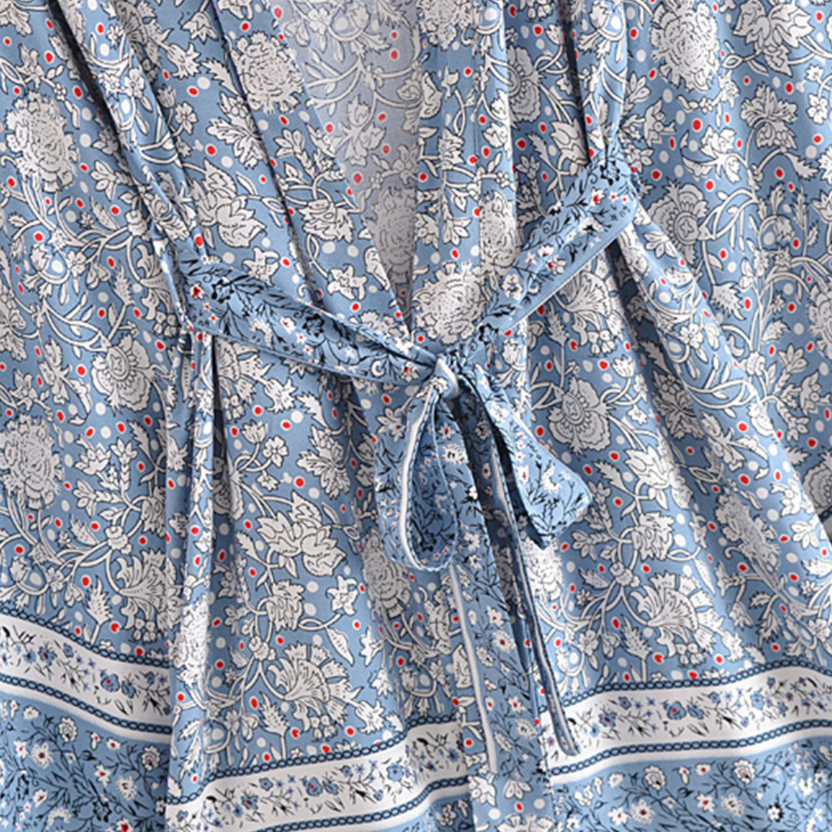 Dayflower Boho Floral Print Short Robe