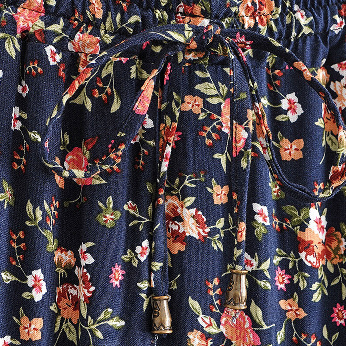 Forever Rose Boho Floral Print Midi Skirt