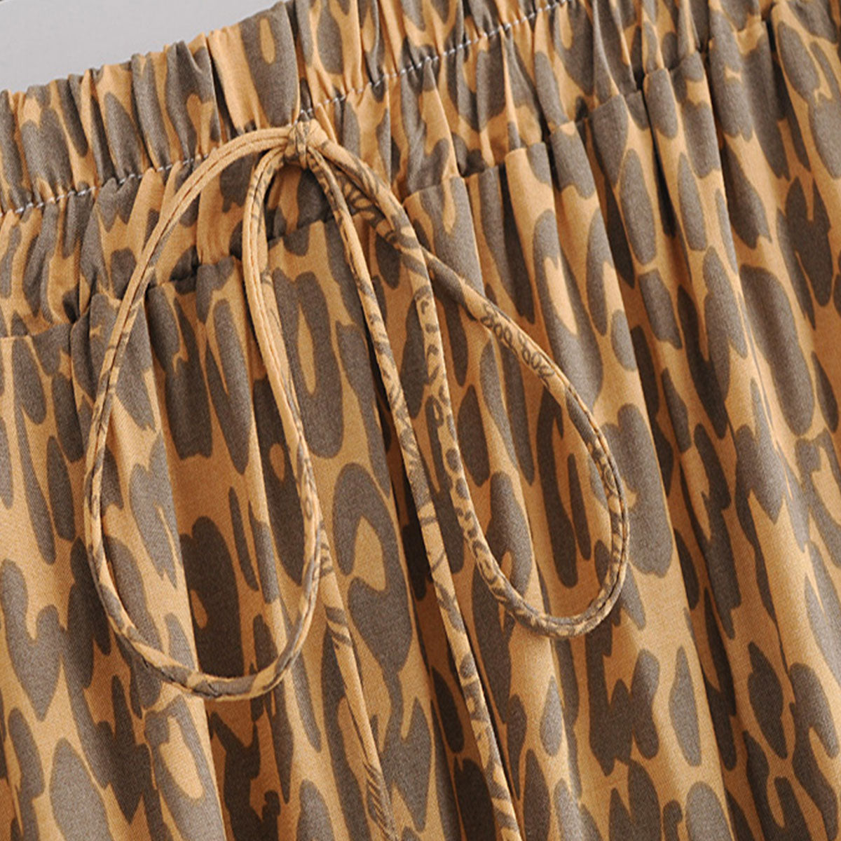 Tawny Brown Cheetah Print Boho Maxi Skirt