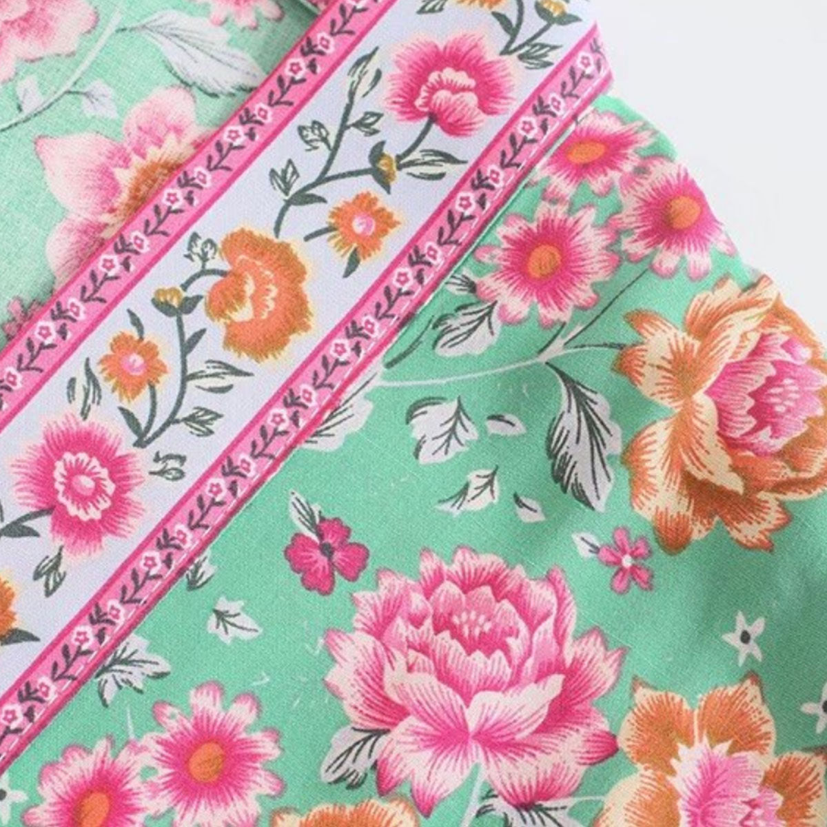 Mountain Meadow Boho Floral Print Midi Robe