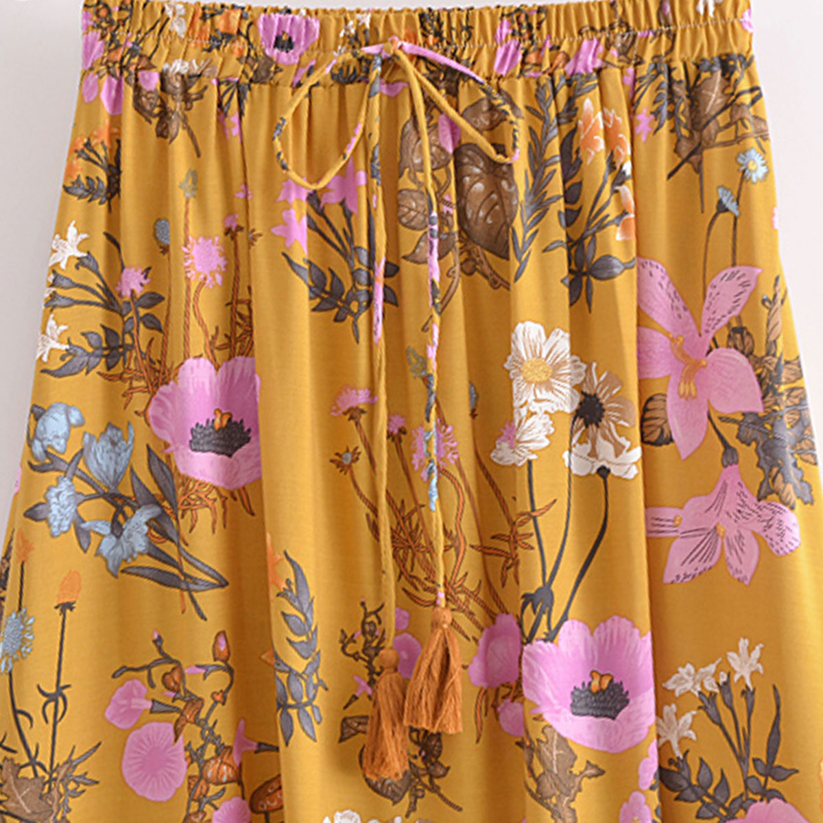 Golden Hour Boho Floral Print Maxi Skirt