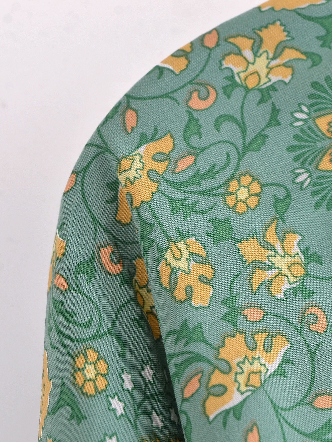 Sweet Basil Boho Floral Print Long Sleeve Blouse