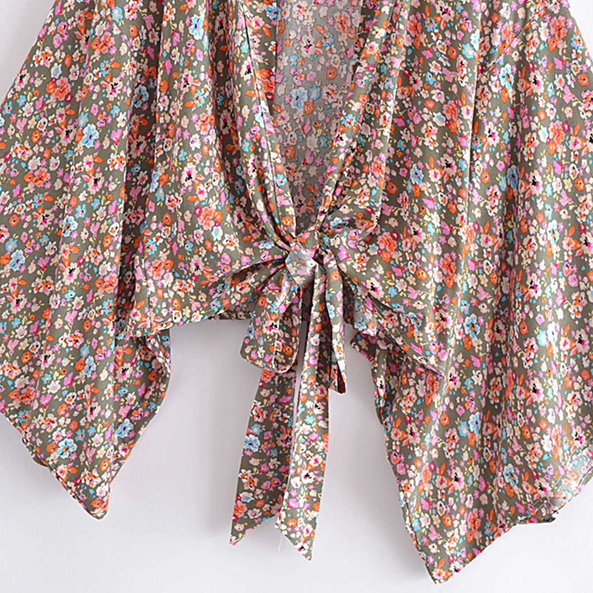 Clary Sage Boho Floral Print Crop Top