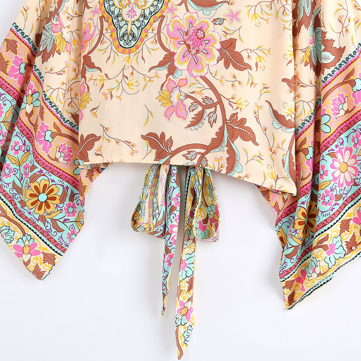 Peony Pink Boho Floral Print Crop Top