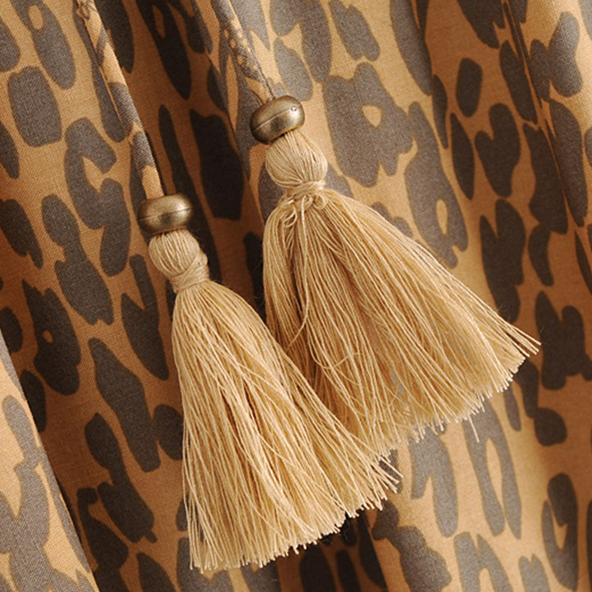 Tawny Brown Cheetah Print Boho Maxi Skirt