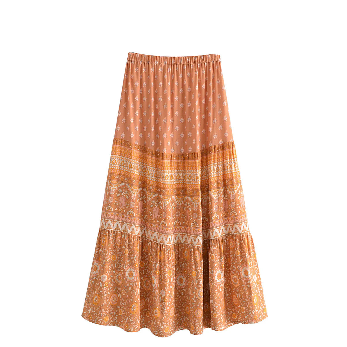 Sienna Sands Floral Print Boho Maxi Skirt