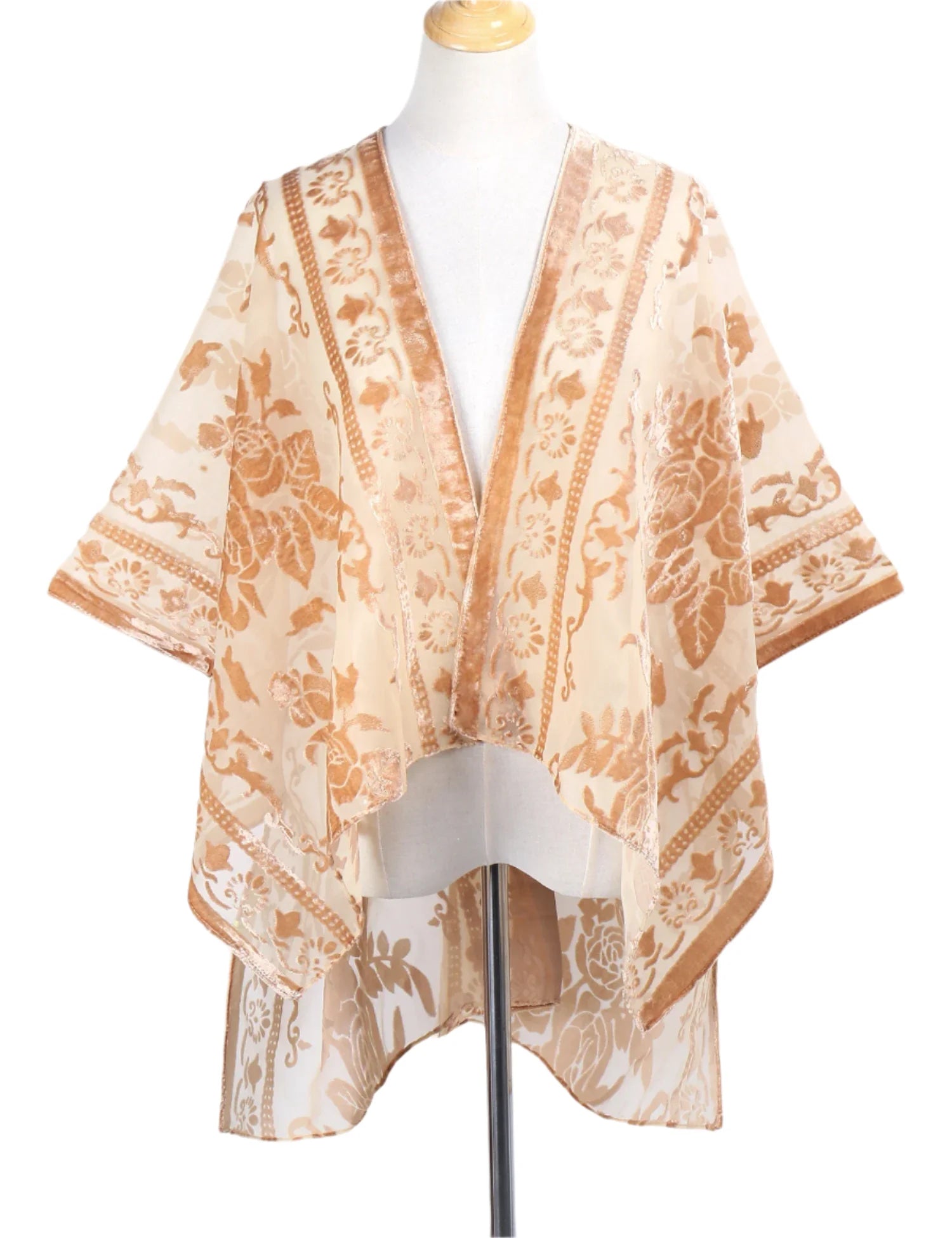 Velvet Whisper Floral Burnout Kimono