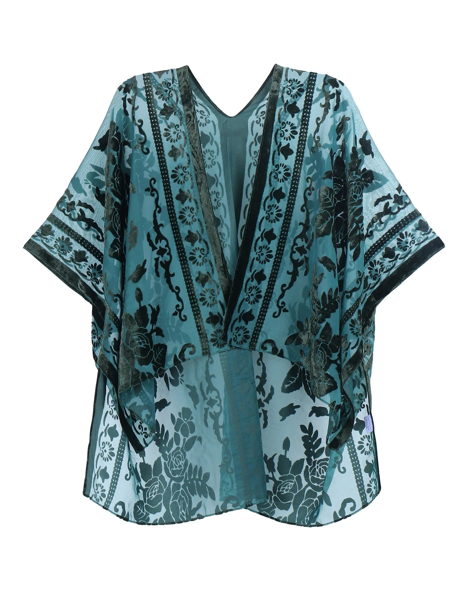 Velvet Whisper Floral Burnout Kimono