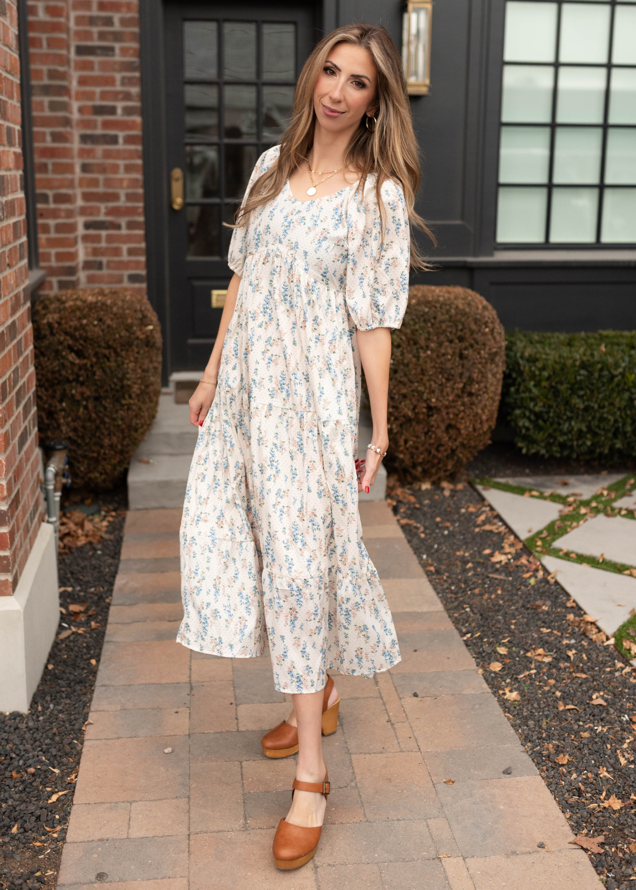 Eva Ivory Floral Dress