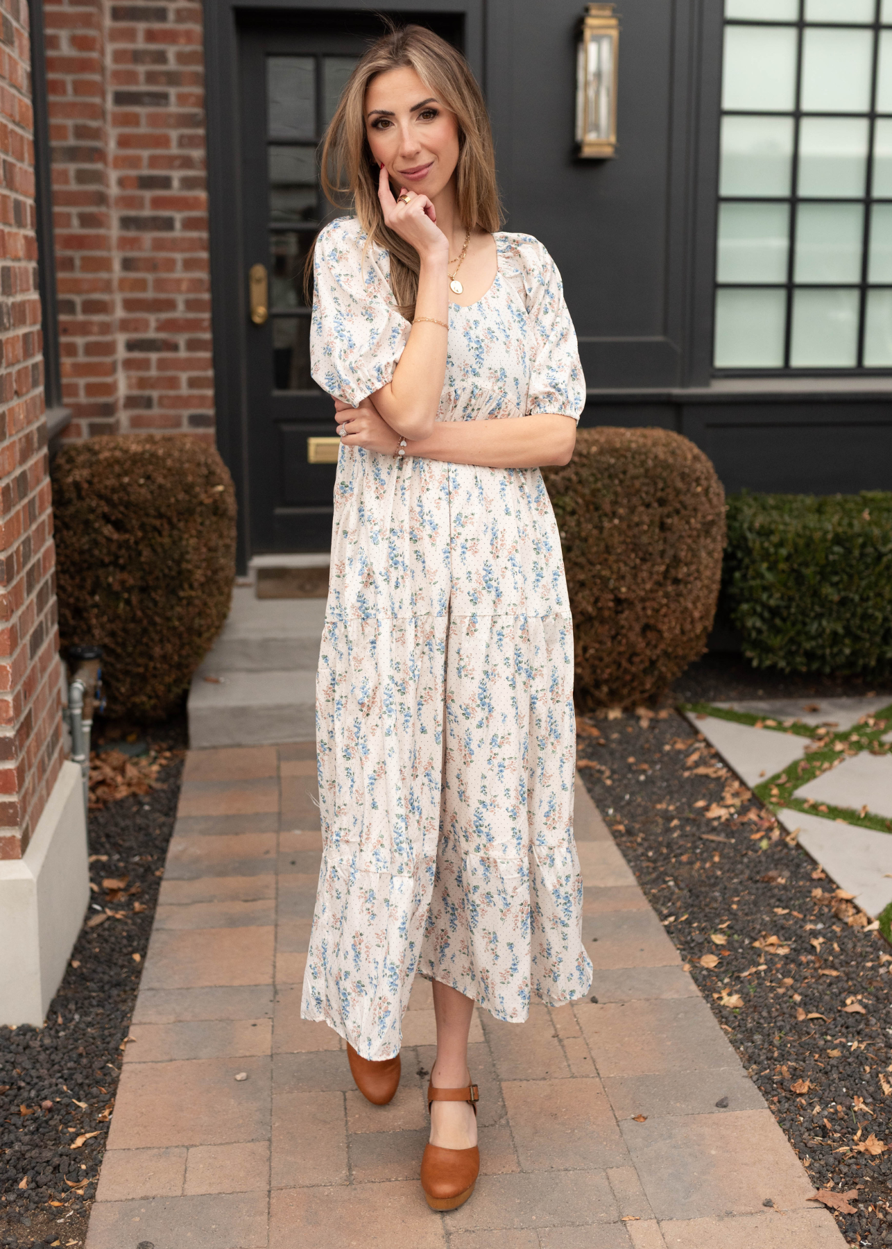 Eva Ivory Floral Dress