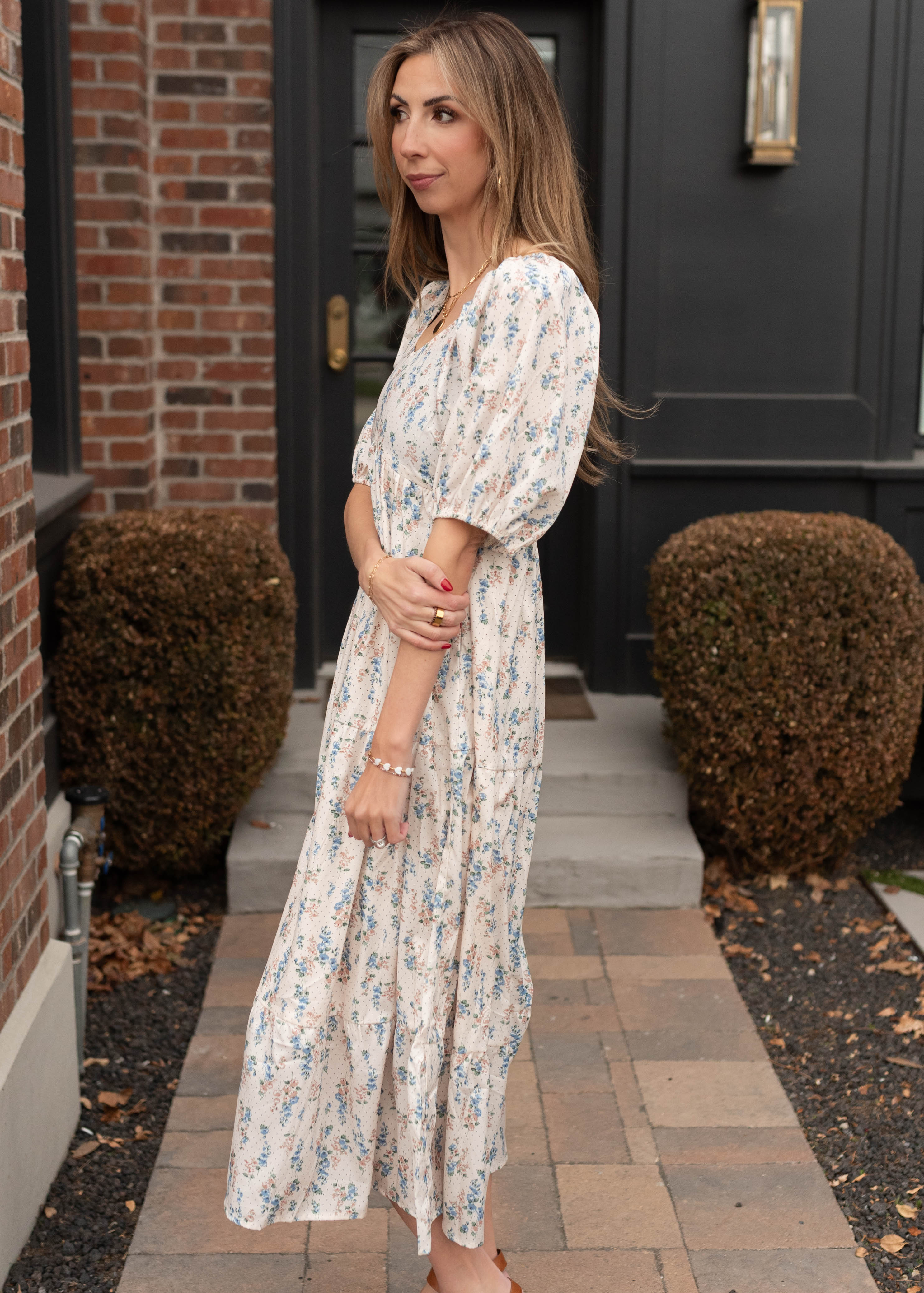 Eva Ivory Floral Dress