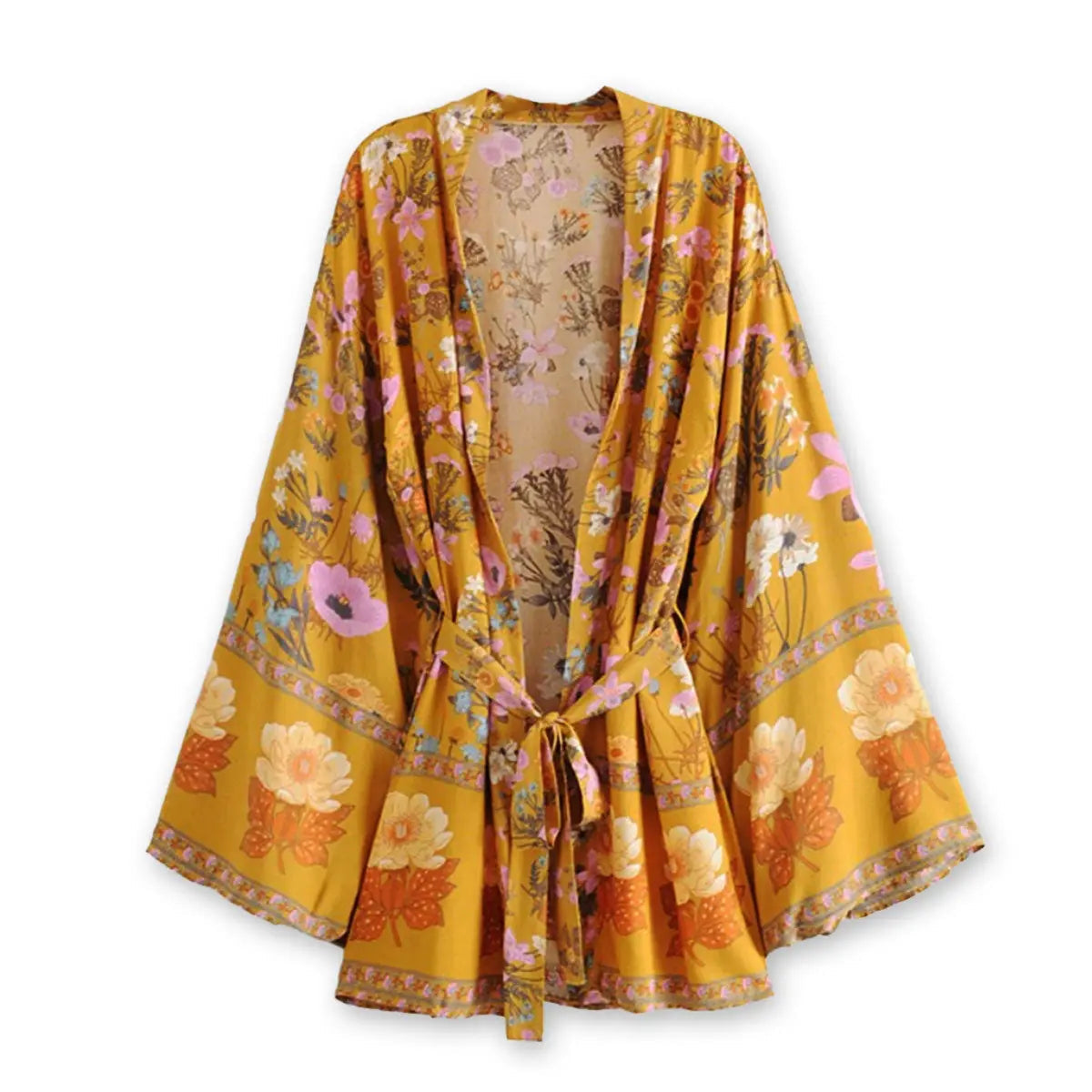 Golden Hour Boho Floral Print Short Robe