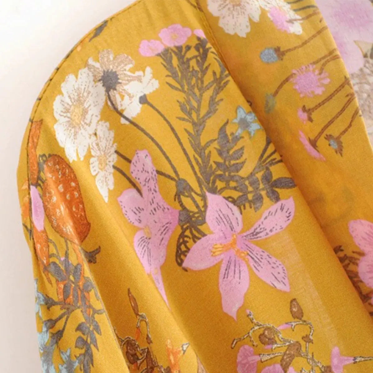 Golden Hour Boho Floral Print Short Robe