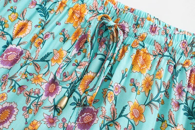 Celeste Boho Floral Print Midi Skirt