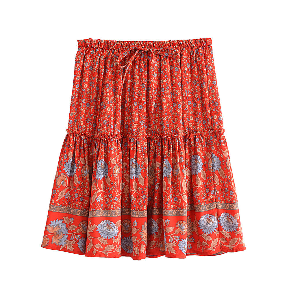 Garden Blooms Floral Print Mini Skirt