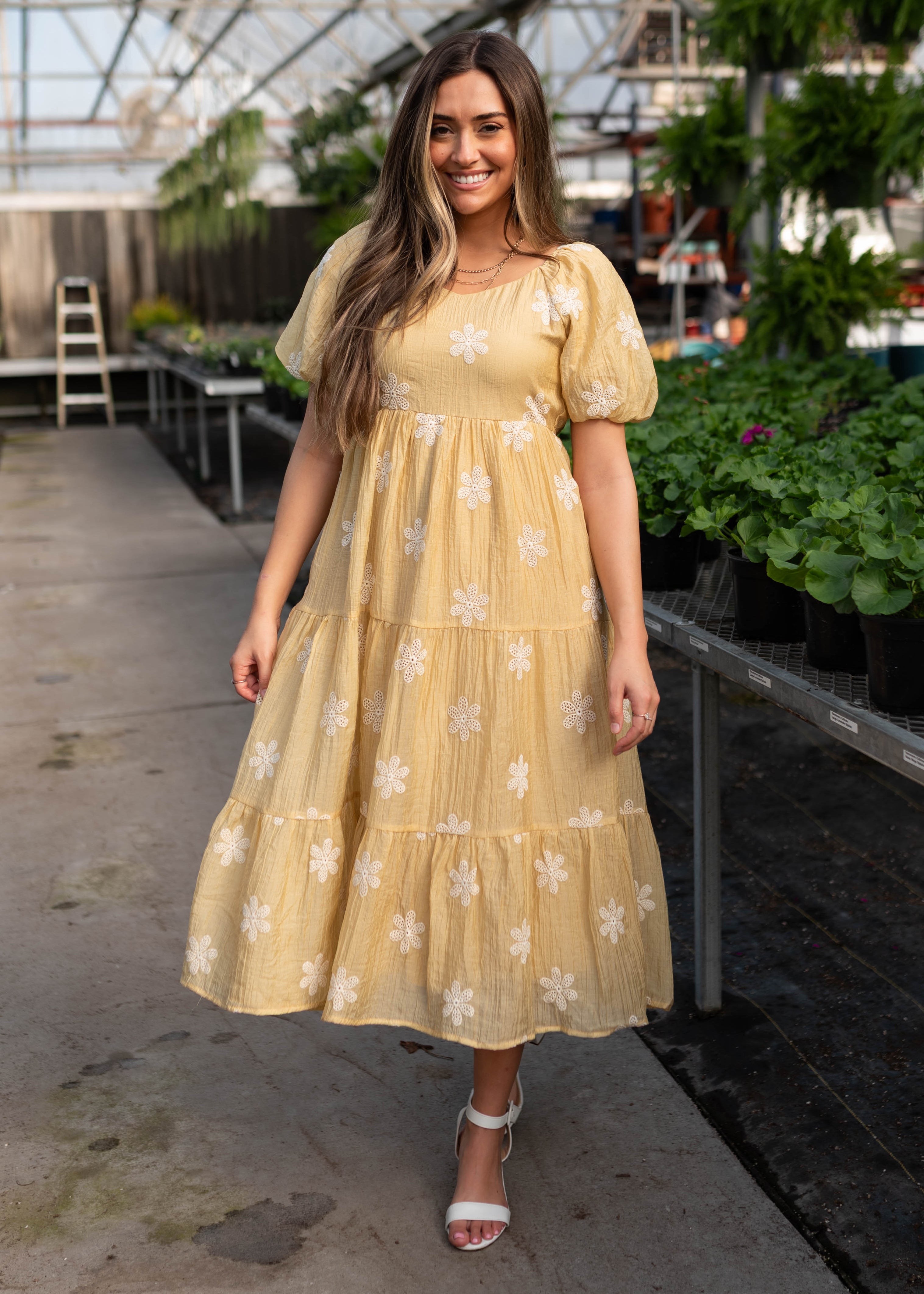 Jayla Yellow Embroidered Dress