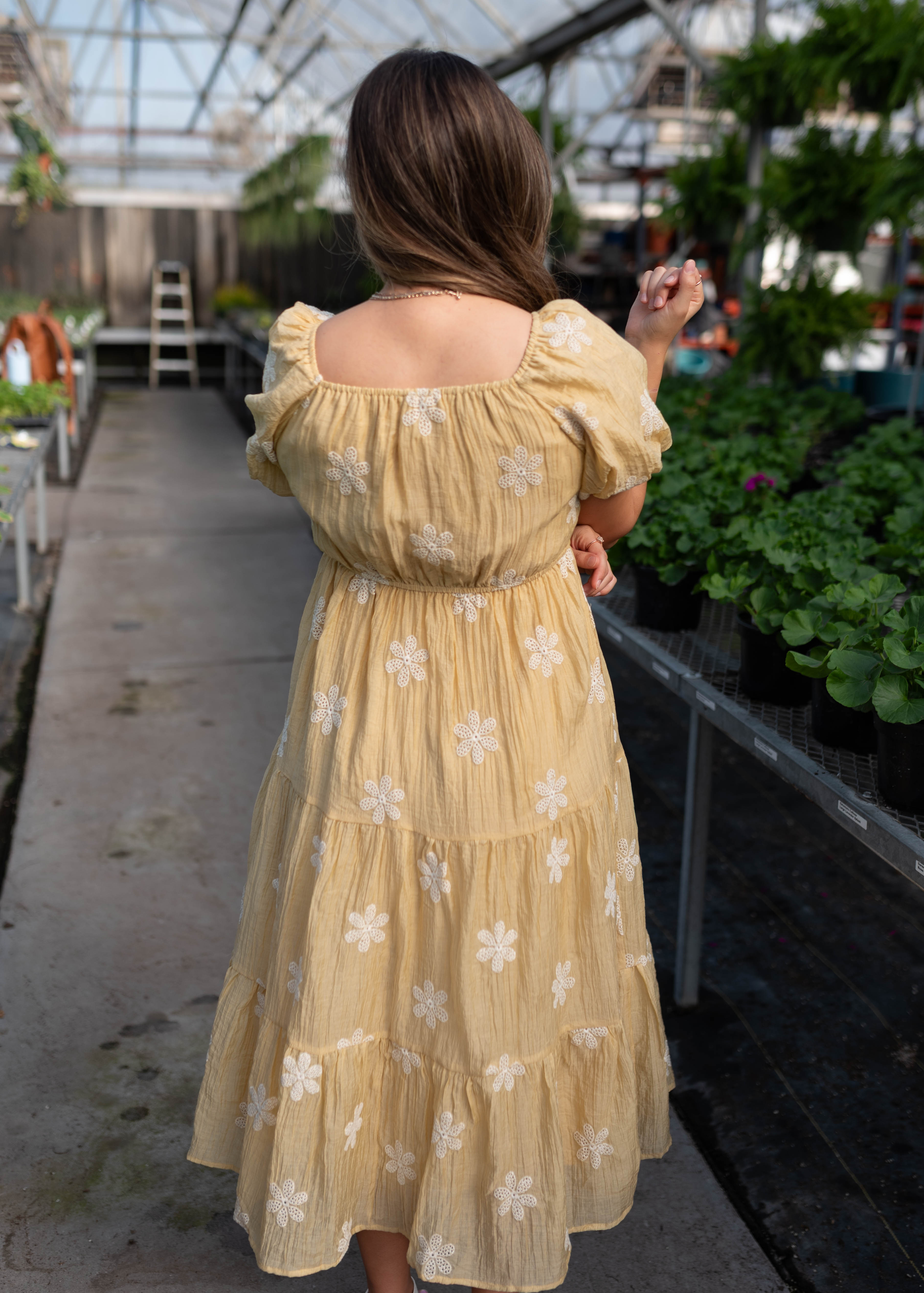 Jayla Yellow Embroidered Dress