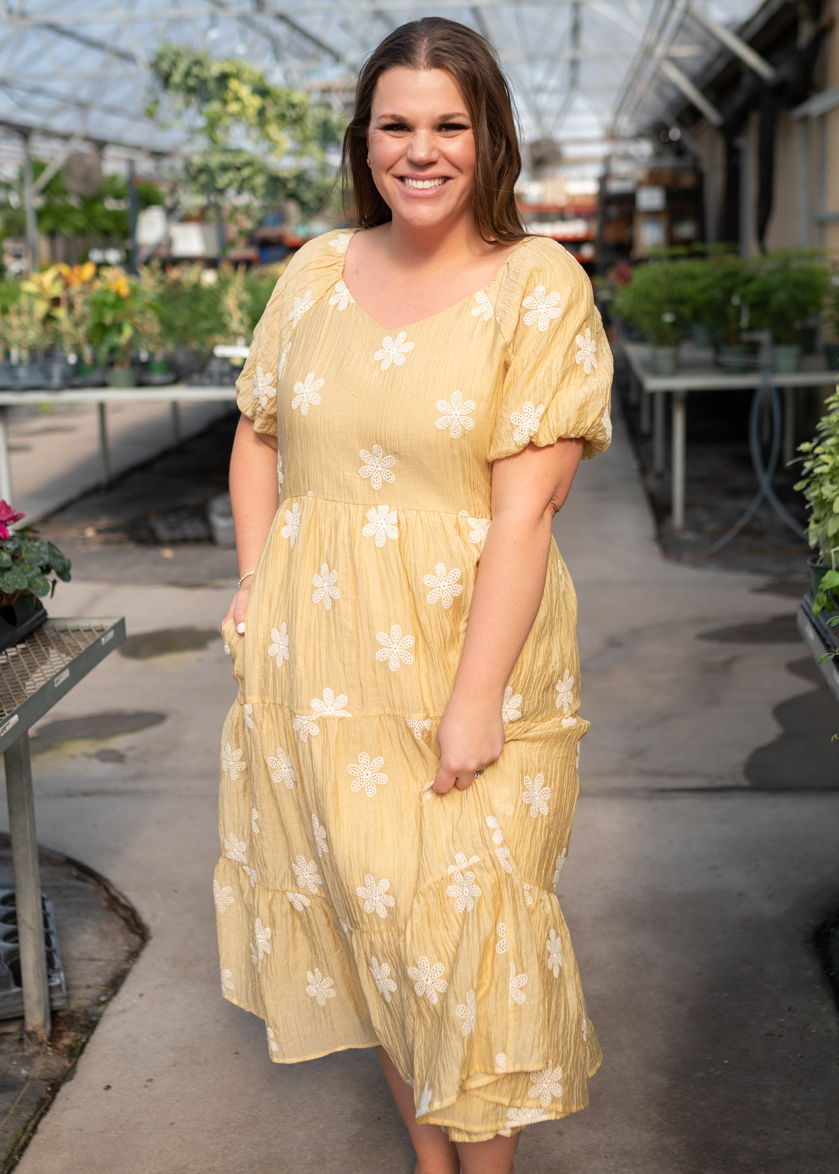 Jayla Yellow Embroidered Dress