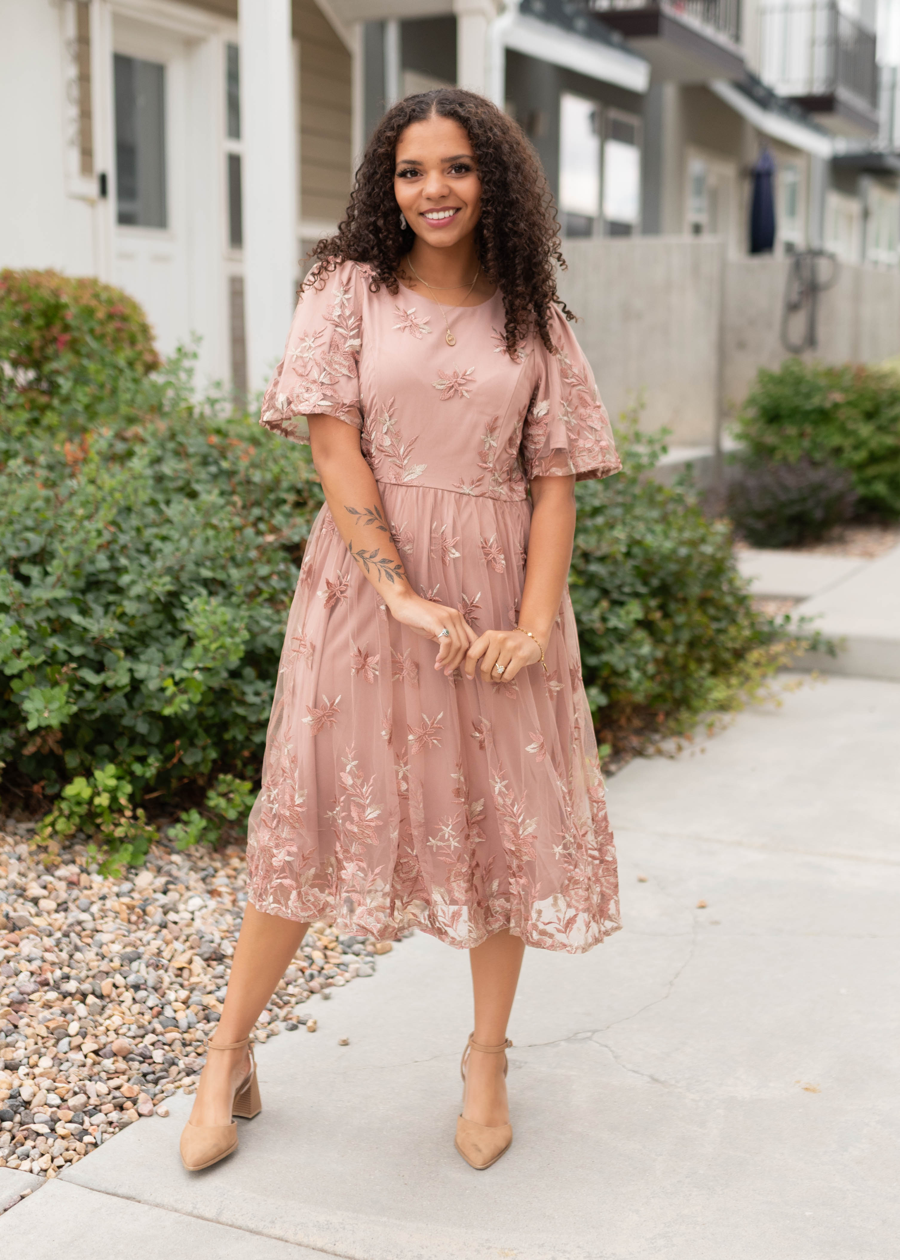 Kourtney Blush Floral Dress