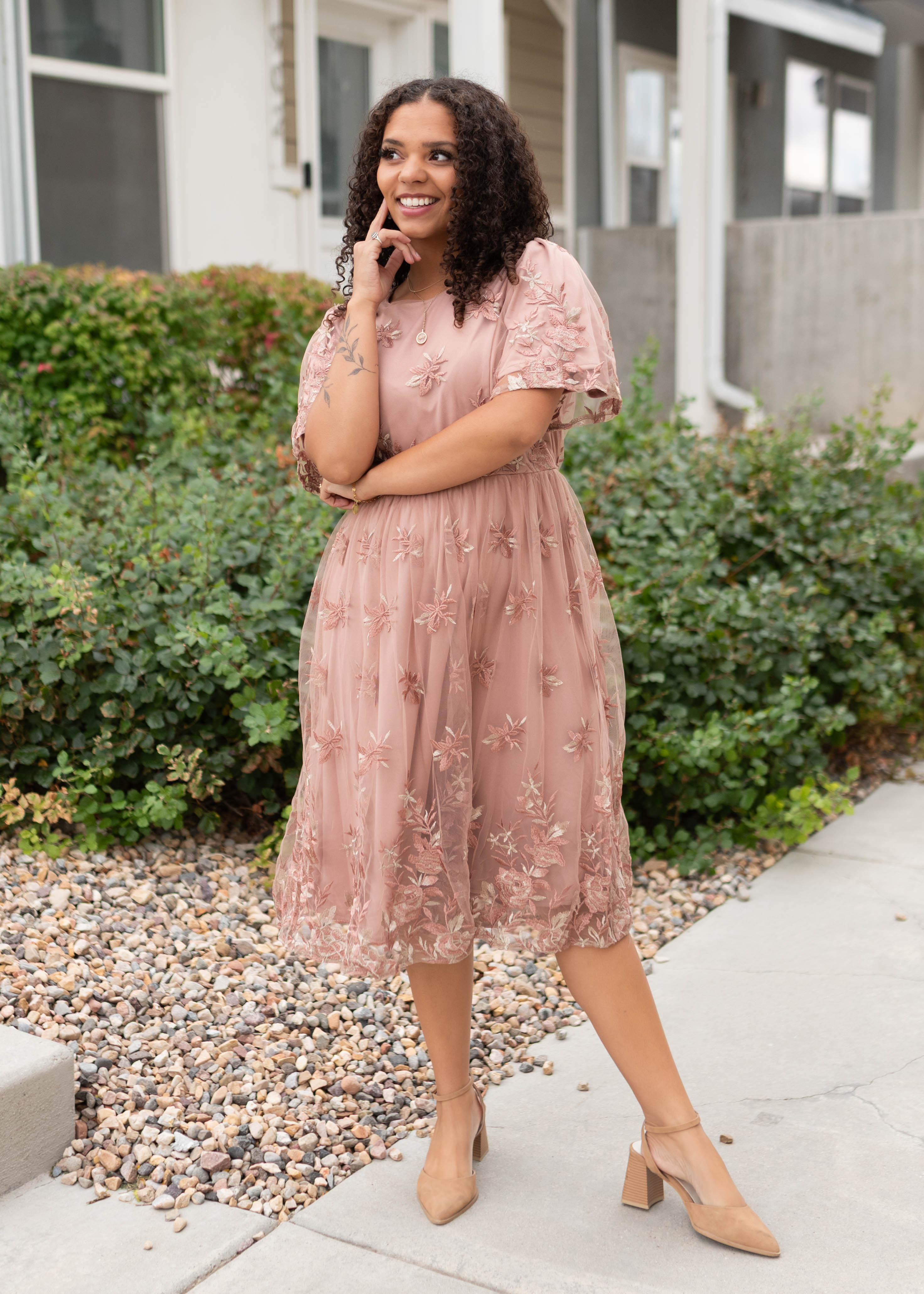 Kourtney Blush Floral Dress