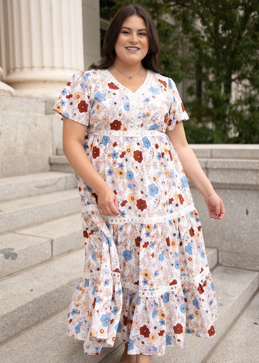 Mina Cream Floral Dress