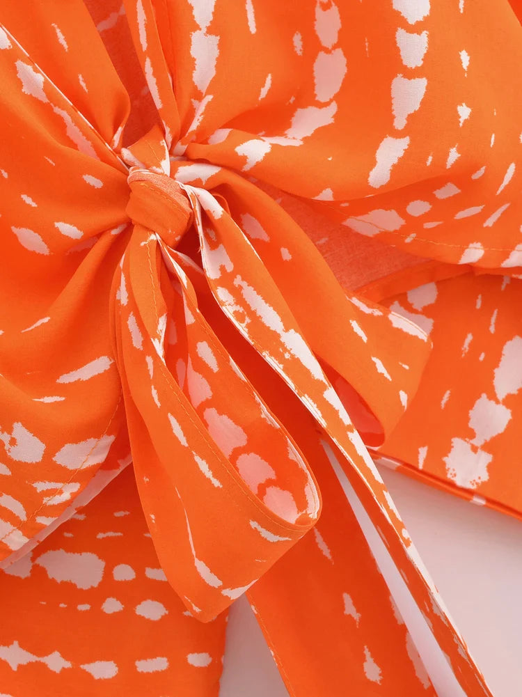 Tangerine Tide Boho Crop Top