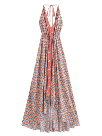 Blue Daze Boho Floral Maxi Dress