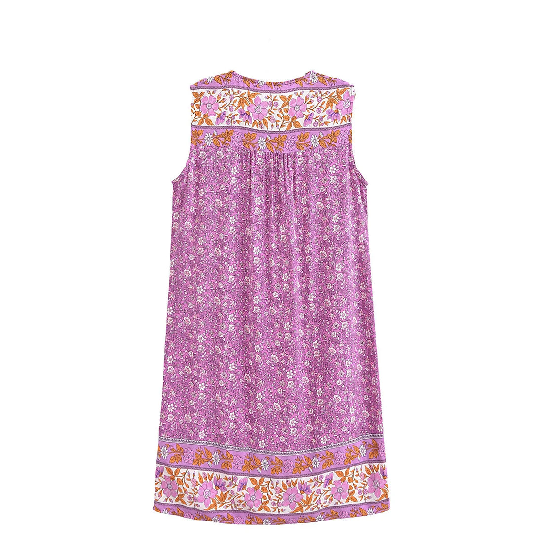 Rosy Pink Boho Floral Print Mini Dress