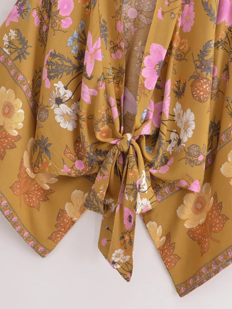 Golden Hour Boho Floral Print Crop Top