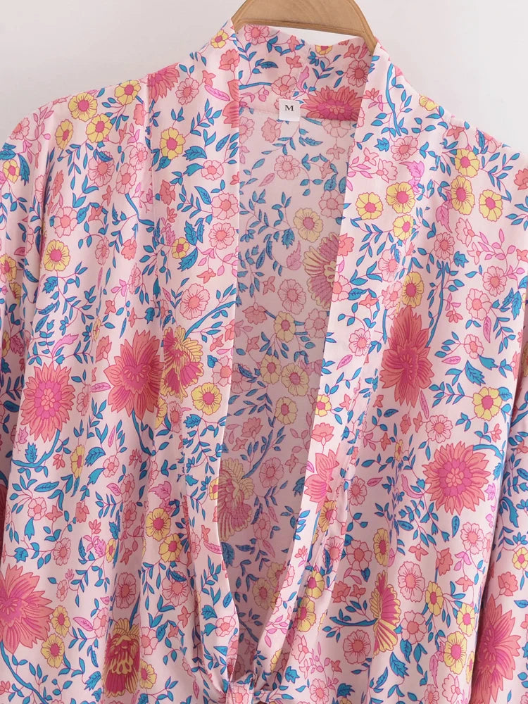 Eternal Blush Boho Floral Print Crop Top