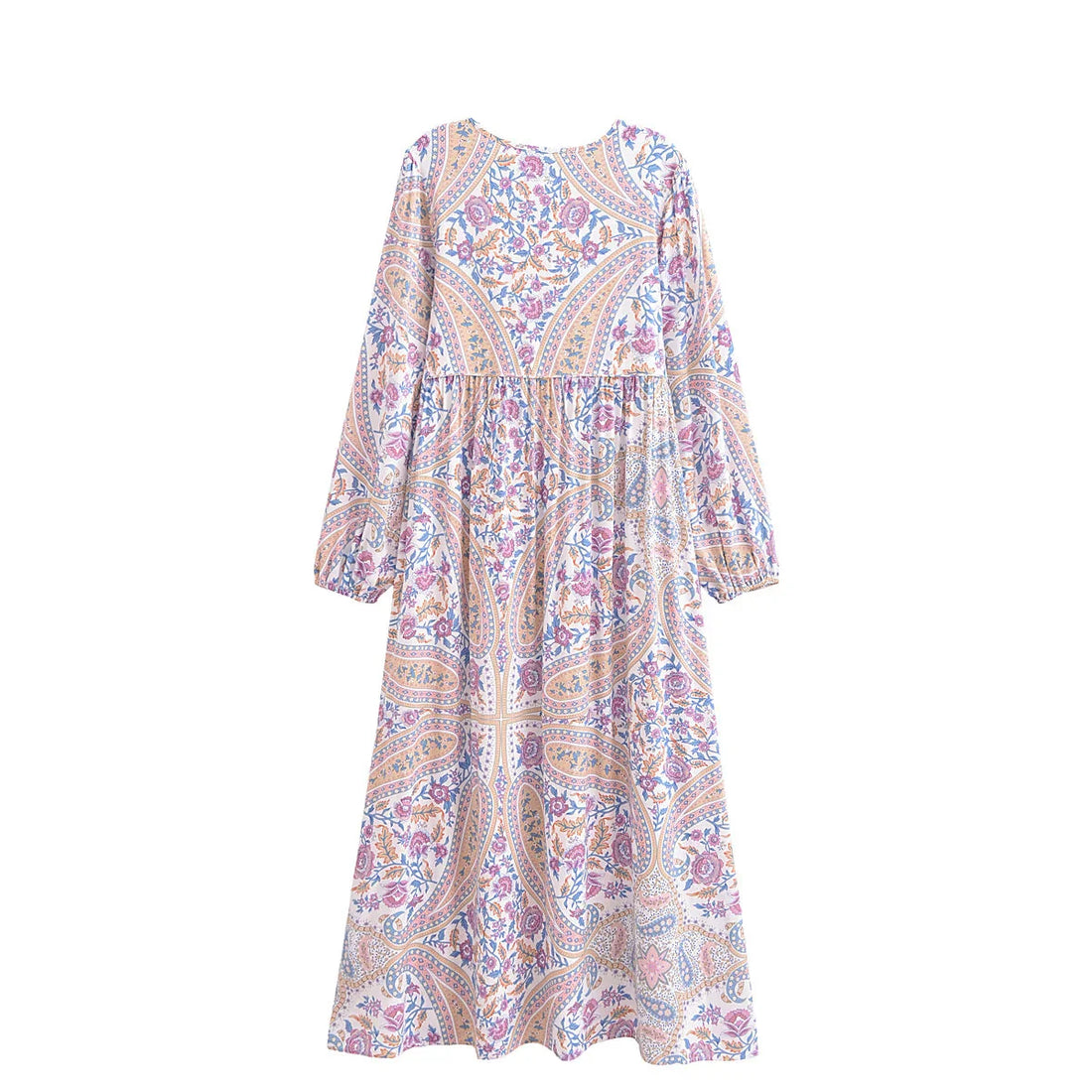 Lavender Daydream Boho Floral Print Maxi Dress