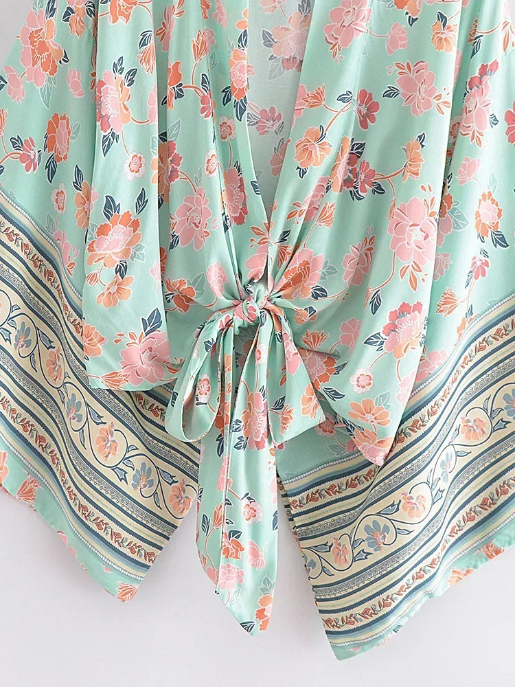 Mint to Be Boho Floral Print Crop Top